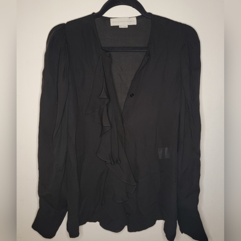 Vintage Stella McCartney Black Silk Chiffon Blouse